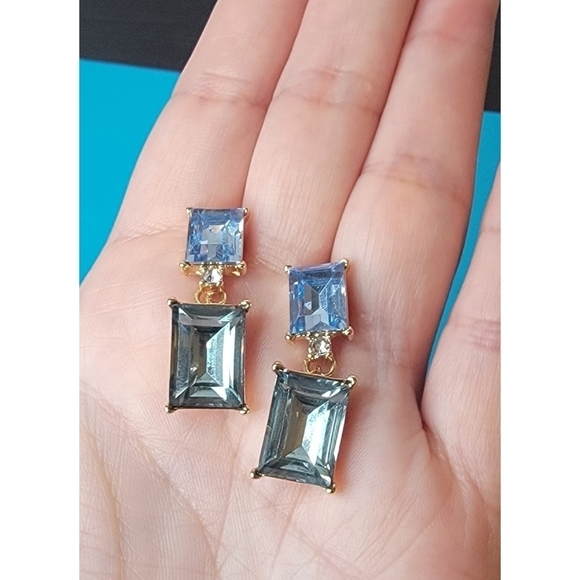 NEW Ettika Blue Stone Dangle Drop Earrings - Picture 1 of 8